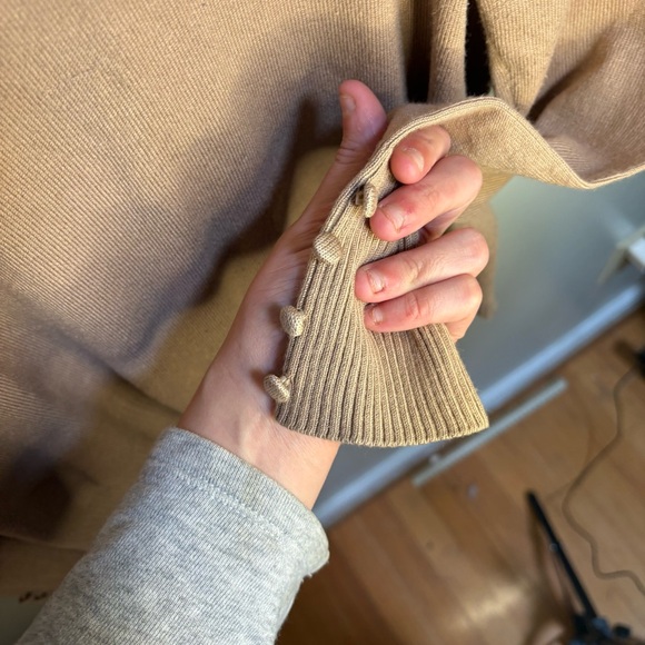 Spense Knits Brown Knit Turtleneck Medium Long Sleeve Neutral Minimalist Sweater - Picture 5 of 12